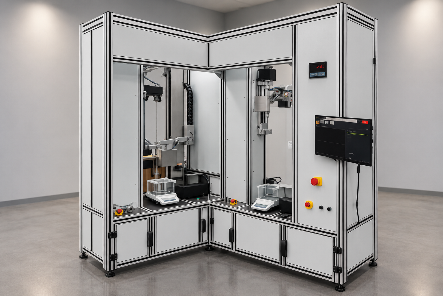 Pipette and burette calibration machine with SCADA system