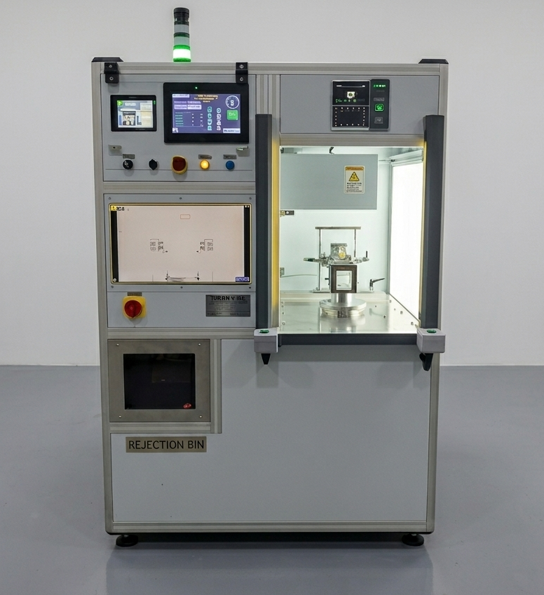 Vision camera inspection machine for automotive components