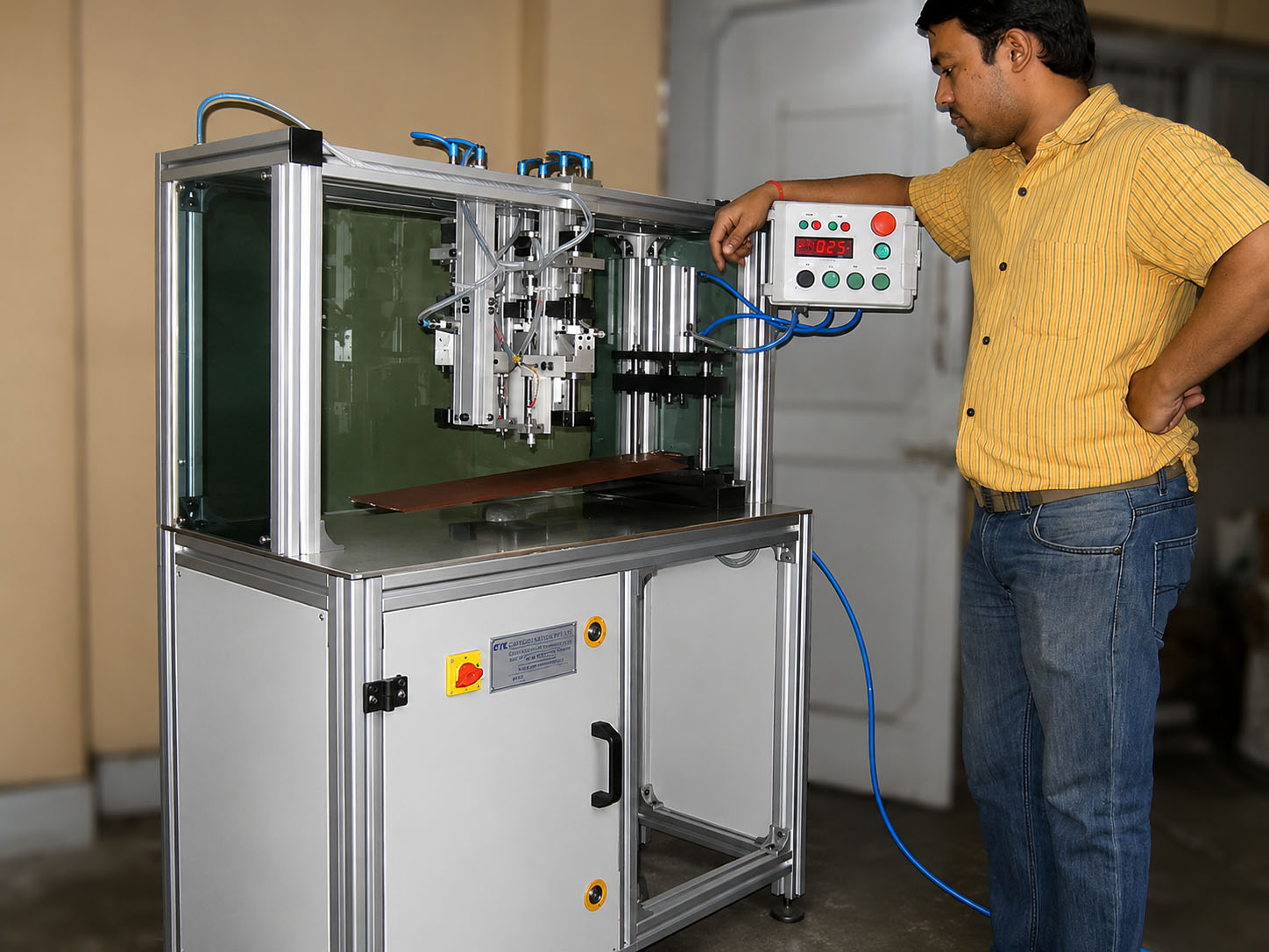 Fan blade angle testing machine