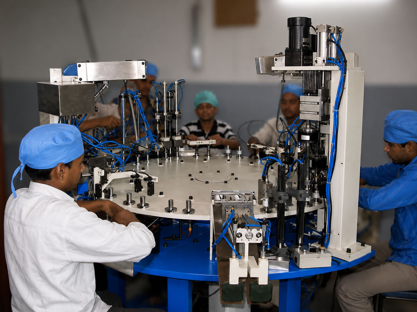 Soap dispenser pump assembly machine with 18 station index