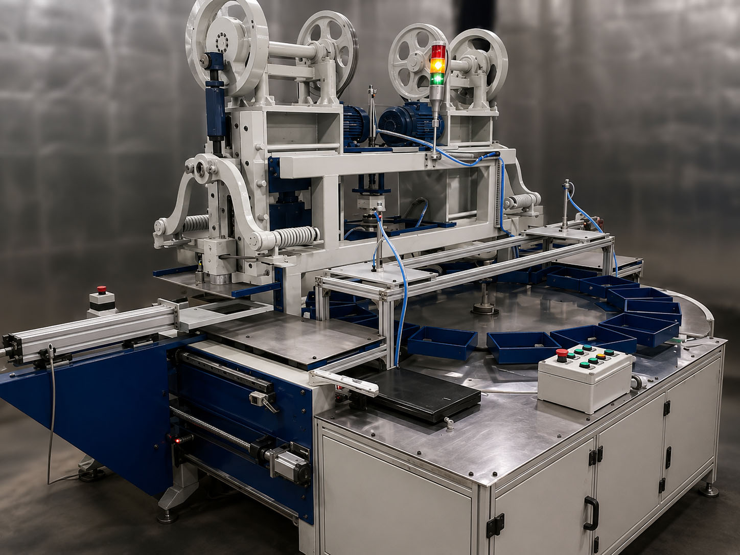 Double station silver vark manufacturing machine with indexing table